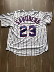 Ryan Ryne Sandberg Chicago Cubs White Pinstripe Autographed Jersey: Tristar Auth. Condition is New. Shipped with USPS...