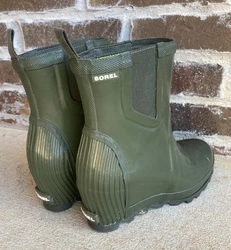 Sorel Joan rain wedge chelsea boots,nori/sea salt.