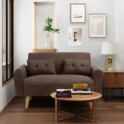 Great seating: The 47“ loveseat is crafted from strong wood and features a high-density spongy cushion finish. Also...