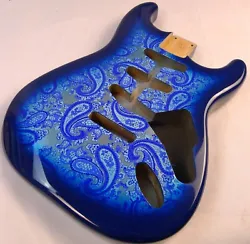 Colour: Paislay Blue/Silver. Strat Guitar Body. 2-7/32