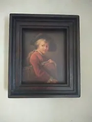 tableau ancien huile portrait.