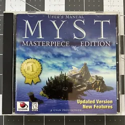 Myst Masterpiece Edition PC CD-Rom Computer Game, Vintage 1999. This is a used game and has no guarantee that any key...