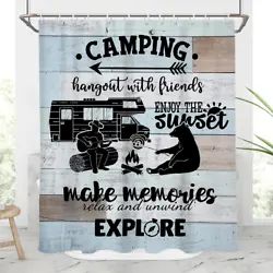 Housewarming gift for friends.Gifts between friends. MODERN BATHROOM DECOR ?. This happy camper shower curtain is...