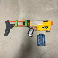 NERF Recon Cs-6 Nerf Gun Blaster with Stock and Custom Magazine. In used condition.  Will be shipped with USPS