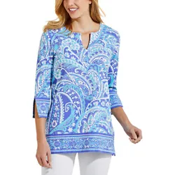 The beach lifestyle in a flattering top, complete with casual flair. Our St. Lucia Tunic Top is easy to wear with a 3/4...