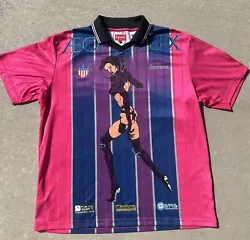 Supreme Aeon Flux Pink Pink Blue Collared Jersey Size Large. This jersey is Pre-Owned and in good condition. There are...