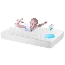 Waterproof Crib Mattress Protector, Toddler Baby Mattress Pad Cover Premium Cotton for Standard Crib Mattress...