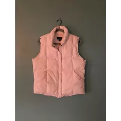Lands End pink puffer vest with snaps size medium with 2 front pockets. Insulation 80% down & 20% feather with nylon...