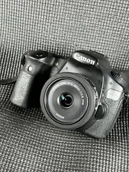 Canon EOS 60D 18.0 MP Digital SLR Camera - Black With EF-S 24mm 2.8 STM lens. See pics, rubber grip needs replaced. The...