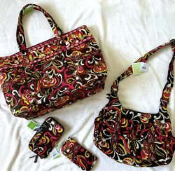 Four pieces Vera Bradley Puccini. Beach bag super large tote or overnight bag, cargo sling purse handbag shoulder bag ,...