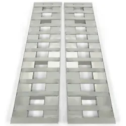 Or 3500 LBS per Ramp. Working Weight Limit 7000 LBS on the Pair. Material: Aluminum. Color: Silvery.