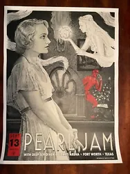 Pearl Jam Fort Worth TX 9/15/23 Night 1 (Timothy Pittides) Poster and Sticker. Shipped in tube.