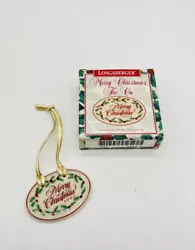 Vintage Longaberger Tie-On Basket Accessory Merry Christmas 1995. Measures 2.5