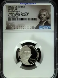 This is a great example of the 2020 Proof Jefferson Nickels originally minted at the San Francisco mint. This coin is...