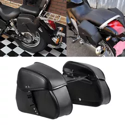 2Pcs/set black single buckle side bag motorcycle modified saddle bag hanging bag. Easy to use: The buckle can be easily...