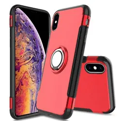 For iPhone X/Xs DoRing Case Cover RED Magnetic 360° Ring Stand Do-Ring Case Cover for iPhone X/Xs RED. Magnetic 360°...
