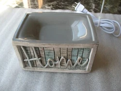 Scentsy Element Warmer - Home is Wherever Im With You Wax Warmer.  Clean.  Works properly.  No cracks, chips, etc.