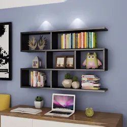 This is a simple and retro wall mounted bookshelf. It is suitable for many occasions. 1 x Bookshelf. - Thick plate,...