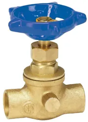 It has solder connections on both ends for a semi-permanent connection to a piping system, and a drain cap for draining...