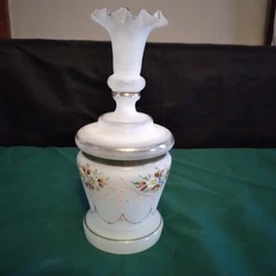 We have recently acquired a beautiful Antique White Hand-Painted Bristol Glass 7