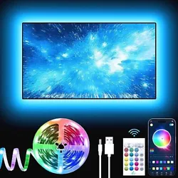 【Easy to install and mini receiver】13.1ft TV backlight can illuminate every side of your TV. The mini receiver can...