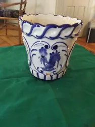 HAND PAINTED CACHEPOTS FLOWER PLANT POTS RCCL MADE IN PORTUGAL. Condition is Used. Shipped with USPS Priority Mail.