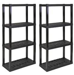 Maximize your storage space with this versatile 5 tier shelving unit. Heavy-duty molded plastic resin shelves hold up...