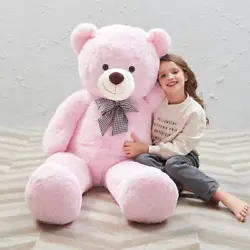 Giant teddy bear stuffed animal is made of soft plush cover and stuffed with pp cotton stuffing which is soft and...