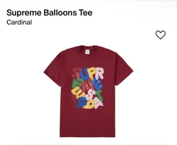 Supreme Balloons Tee Cardinal XL. Condition is New with tags. Shipped with UPS Ground.