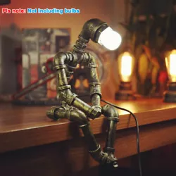 Product:Water pipe robot table lamp. 1 x robot table lamp with button switch. ღ Material : The industrial water pipe...