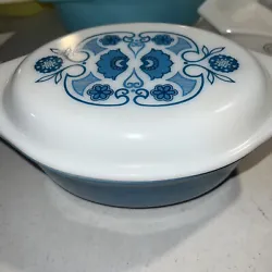 Vintage Pyrex Horizon Blue 043 With Lid 943 C35 Oval Cover Casserole Dish.