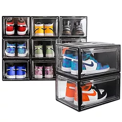 These shoe boxes are stackable for easy organization and storage,keep your wardrobe or closet clean and neat. You...