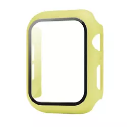 Hard PC Bumper Case w/ Tempered Glass for Apple Watch 41mm Series 7 YELLOW Hard PC Bumper Case w/ Tempered Glass for...