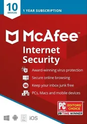 Is for McAfee® Internet Security. On installation, you will automatically be upgraded to latest version of Mcafee....