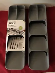 UNIQUE COMPACT STORAGE DESIGN. EACH SLOT HAS A UTENSIL ICON. ONE UNIT IS MISSING THE CARBOARD COVER AND IS NEW. SEE...