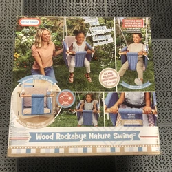 Little Tikes Wood Rockabye Nature Swing with Straps, Adjustable Height.