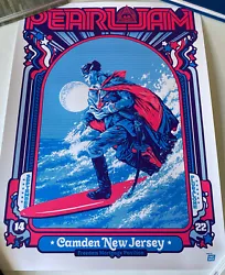 PEARL JAM POSTER CAMDEN NJ Concert Poster 9/14/2022 AMES BROS Vedder. Stored in tube since showShipping in tube inside...