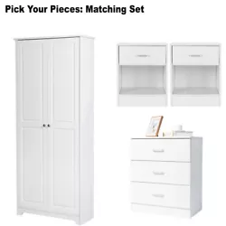 3 Drawer Dresser. Sturdy and durable, easy to clean. Structure: Double Door and Five-tier Shelf. Color: White....
