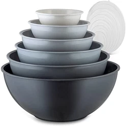 These prep bowls with lids are suitable for both microwaves and freezers. STACKABLE, EASY TO CLEAN DESIGN: These...