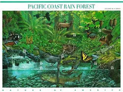 US Scott 3378a-j - Pacific Coast Rain Forest - Full Pane of 10 - Mint NH.