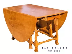 The table is peg joined in the period fashion with hand chamfered drawer bottoms & the gate legs actuate with ease....