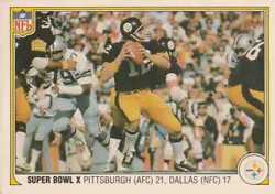 1983 Fleer TERRY BRADSHAW Pittsburgh Steelers Dallas Cowboy Super Bowl X Card