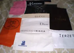 1 Ritz Carlton 14 1/4 x 14 white cotton drawstring bag. 1 Dior white drawstring dust bag 23 3/4 x 23 1/4. 1 Gucci 100%...