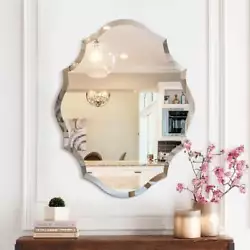 Upgraded high-quality clear silver mirror and the glass is securely mounted to solid core wood to enhance its safety...