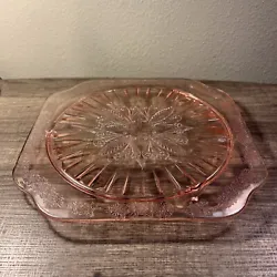 Shows very light use shown in pictures This vintage Jeannette footed cake plate is a beautiful example of Depression...
