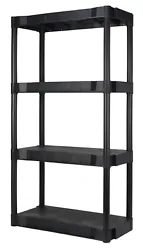 This Black Plastic 4 Shelf Shelving Unit is a great solution for all your storage needs. This shelving unit is easy to...