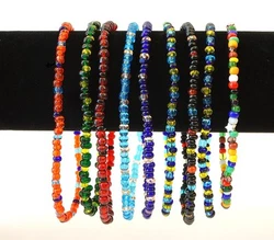 Made with handmade Color Glazed Beads, slip on this fun bead ankle bracelet, let the colorful beads shine thru your...