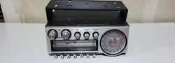 It plays 8 track tape. Stereo light signal doesnt lit up when listening to a radio station. Maybe bulb burnt-out? Sold...