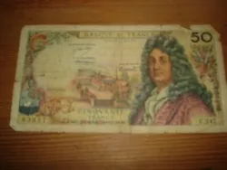 billet 50 francs RACINE 5/09/1974 F247 63357 usagé