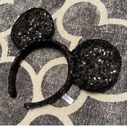 Mickey Mouse Ear Sequin Headband // Disney Parks Minnie Mickey Ears Headband. Soft padded, Black sequin mouse ears....